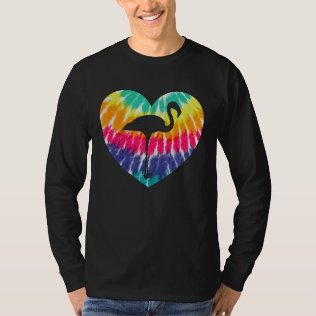 Camiseta Flamingo Heart With Tie dye Print For Flamingo (Anverso)