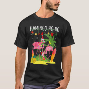 Camiseta Flamingo Ho Ho Christmas Flamingo Lights Matching 