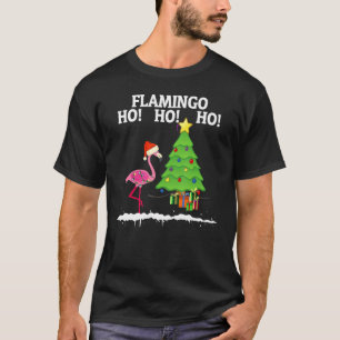 Camiseta Flamingo Ho Ho Ho Navidades Pink Flamingo Santa Ha