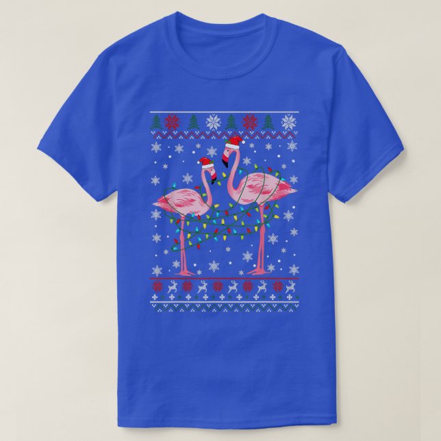 Camiseta Flamingo ilumina animales de Navidades suaves (Diseño del anverso)