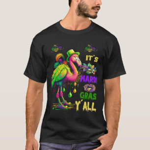 Camiseta Flamingo its Mardi Grass Y'all Mardi Gras 2023 Jes