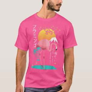 Camiseta Flamingo Japanese Sakura Cherry Blossom Japan Grap