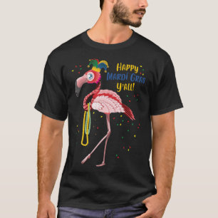 Camiseta Flamingo Jester Gorra Mardi Gras Fat Martes