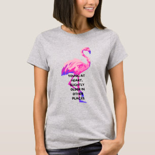 Camiseta Flamingo Joven en el Corazón Divertido diciendo ci