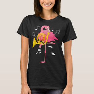 Camiseta Flamingo Jugando Horn Francés