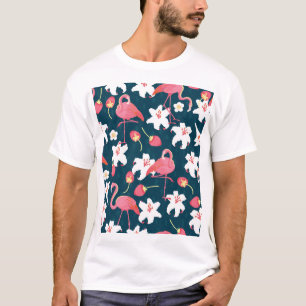 Camiseta Flamingo Lilies: Diseño Vintage Tropical.