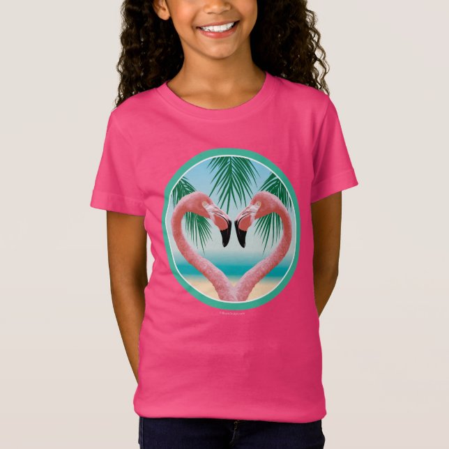 Camiseta Flamingo Love (Valentine tropical) (Anverso)
