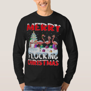 Camiseta Flamingo Lover Xmas Regalo Merry Flocking Navidade