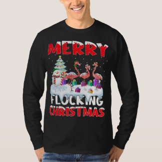 Camiseta Flamingo Lover Xmas Regalo Merry Flocking Navidade