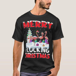 Camiseta Flamingo Lover Xmas Regalo Merry Flocking Navidade
