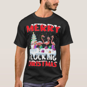 Camiseta Flamingo Lover Xmas Regalo Merry Flocking Navidade