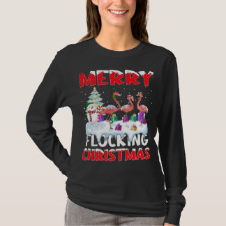 Camiseta Flamingo Lover Xmas Regalo Merry Flocking Navidade