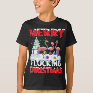 Camiseta Flamingo Lover Xmas Regalo Merry Flocking Navidade