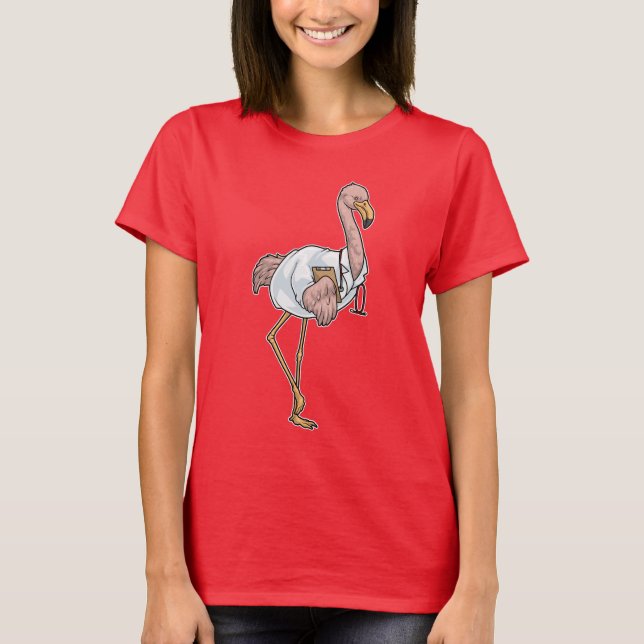 Camiseta Flamingo Médico Stethoscope (Anverso)
