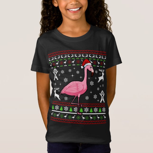 Camiseta Flamingo Navidades feos Pajama Cute Animal X- (Anverso)