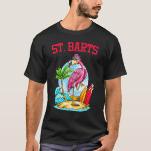 Camiseta Flamingo Ocean Beach Wave Surfboard St Barts