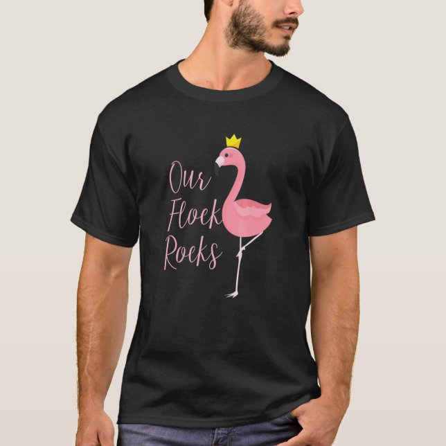 Camiseta Flamingo Our Flock Rocks Summer (Anverso)