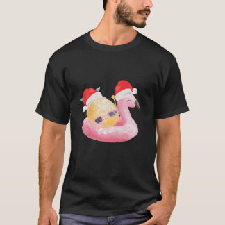 Camiseta Flamingo Pineapple Xmas Pool Fiesta Verano Navidad