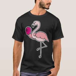 Camiseta Flamingo Pink Bowling Ball Funny Bowl