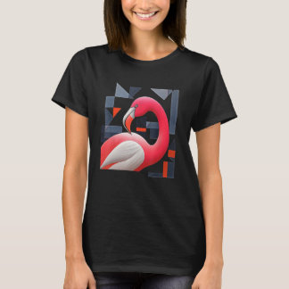 Camiseta Flamingo Poligon Artwork Animal Motif Flamingo