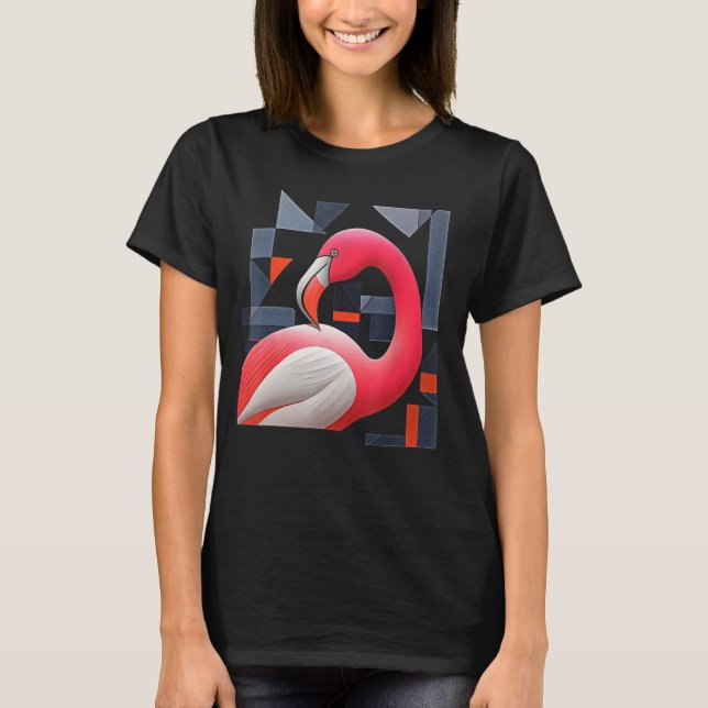 Camiseta Flamingo Poligon Artwork Animal Motif Flamingo (Anverso)