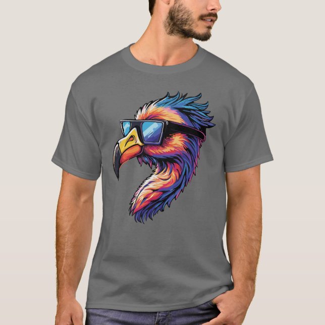 Camiseta Flamingo retro con gafas de sol Vibes Chill clásic (Anverso)