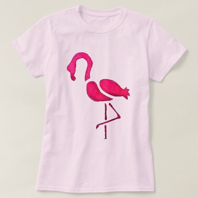 Camiseta Flamingo rosa arte pop único (Diseño del anverso)