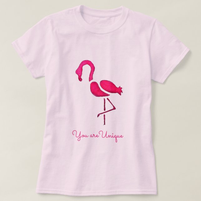 Camiseta Flamingo rosa arte pop único (Diseño del anverso)