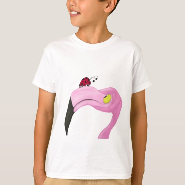 Camiseta Flamingo rosa bonito (Anverso)