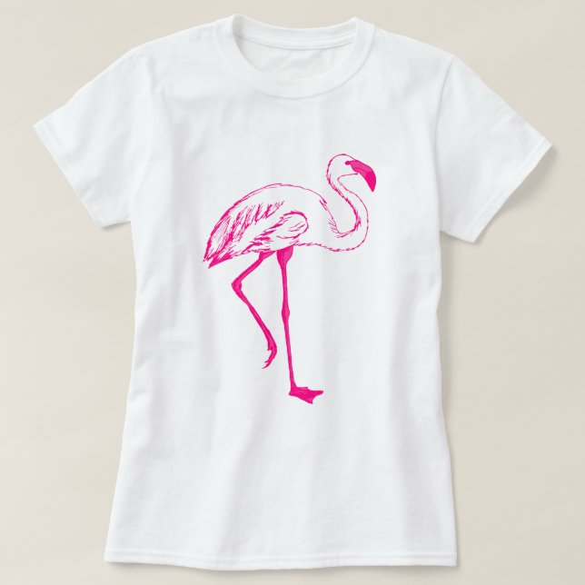 Camiseta Flamingo Rosa bonito (Diseño del anverso)