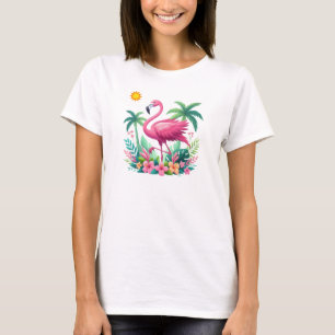 Camiseta Flamingo rosa de Florida/Tropical