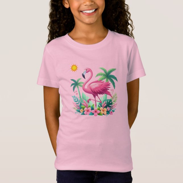 Camiseta Flamingo rosa de Florida/Tropical (Anverso)