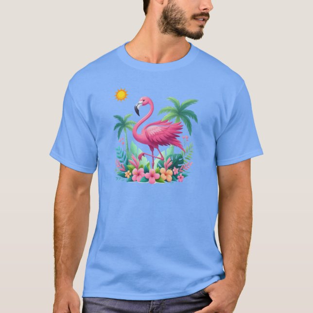 Camiseta Flamingo rosa de Florida/Tropical (Anverso)
