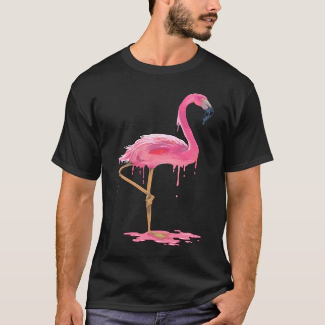 Camiseta Flamingo rosa de fusión para mujeres o hombres me  (Anverso)