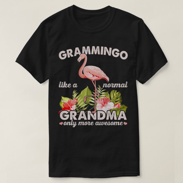 Camiseta Flamingo rosa de la abuela C (Diseño del anverso)