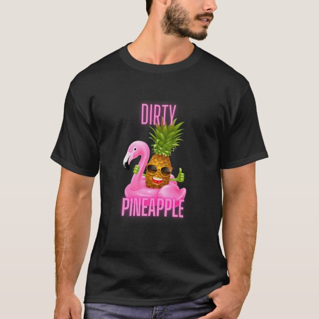 Camiseta Flamingo rosa de piña sucia (Anverso)