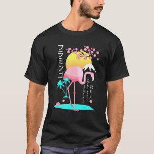 Camiseta Flamingo rosa masculino disfraz Fuji Yama Japón as