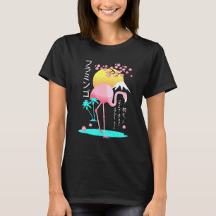 Camiseta Flamingo rosa masculino disfraz Fuji Yama Japón as