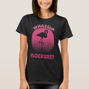 Camiseta Flamingo rosa retro de los flotadores Whassup
