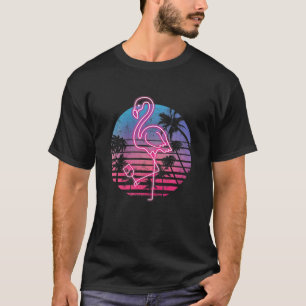 Camiseta Flamingo Rosa Trópico Gracioso Retro Con Vidrio D