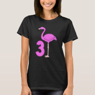 Camiseta Flamingo Rosado 3 años de edad Tercer cumpleaños