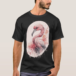 Camiseta Flamingo rosado Flusor japonesa de cerezo Sakura 1