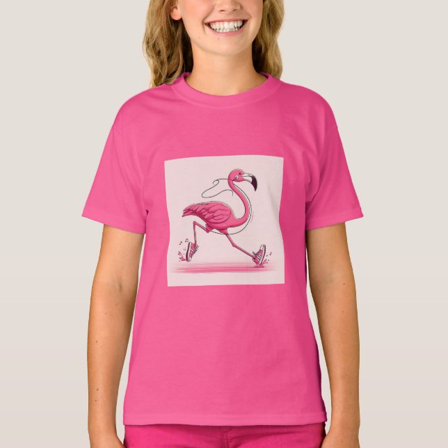 Camiseta Flamingo Run Shoes Mark Chicas T-Shirt (Anverso)