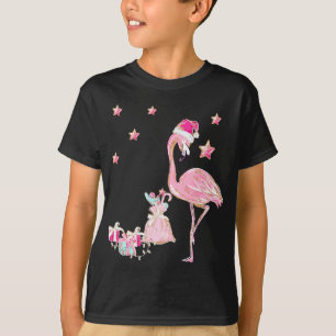 Camiseta Flamingo Santa Clause Navidades Hawai