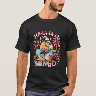 Camiseta FlaMingo Santa Hat Chrismas Gráficos divertidos Lo