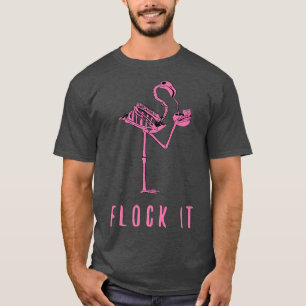 Camiseta Flamingo Skeleton Design Funny Flamazing Flockers