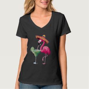 Camiseta Flamingo Sombrero Fiesta Fiesta Margarita M
