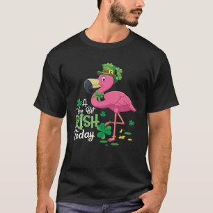 Camiseta Flamingo St Patricks Day Niños Chicas Shamrock