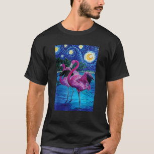 Camiseta Flamingo Starry Night Flamingo Art Van Gogh Flamin