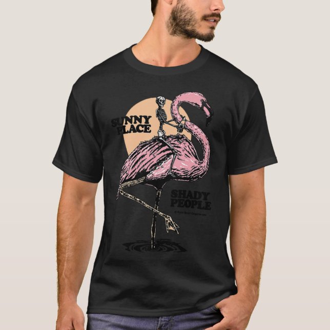 Camiseta Flamingo Sunny Place Shady People (Anverso)